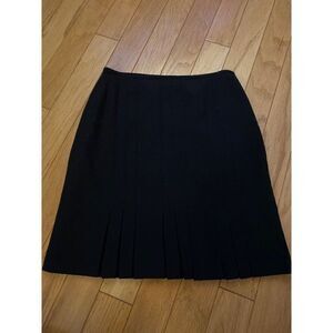 Anne Klein, women’s petite black straight pleated lined career skirt size 2P